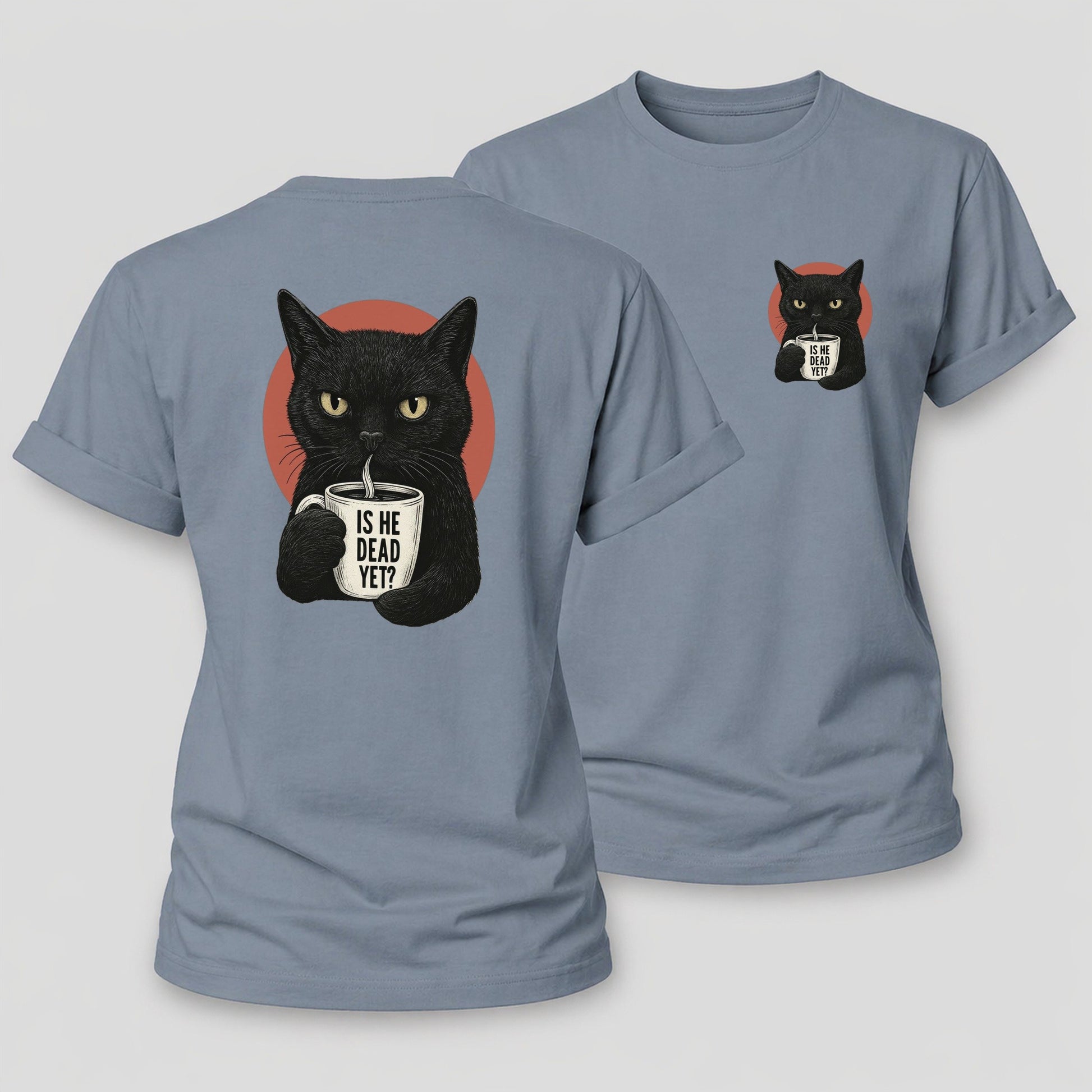 Is He Dead Yet Cat Women's Cotton T-Shirt – Aegean Blue