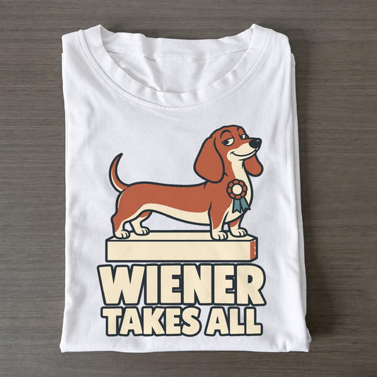 Wiener Takes All Familiar Punchlines Classic T-shirt – White
