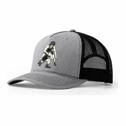Wrestler Sprawl Defense Global Sports Ink Figures Trucker Hat – Sport Grey Black