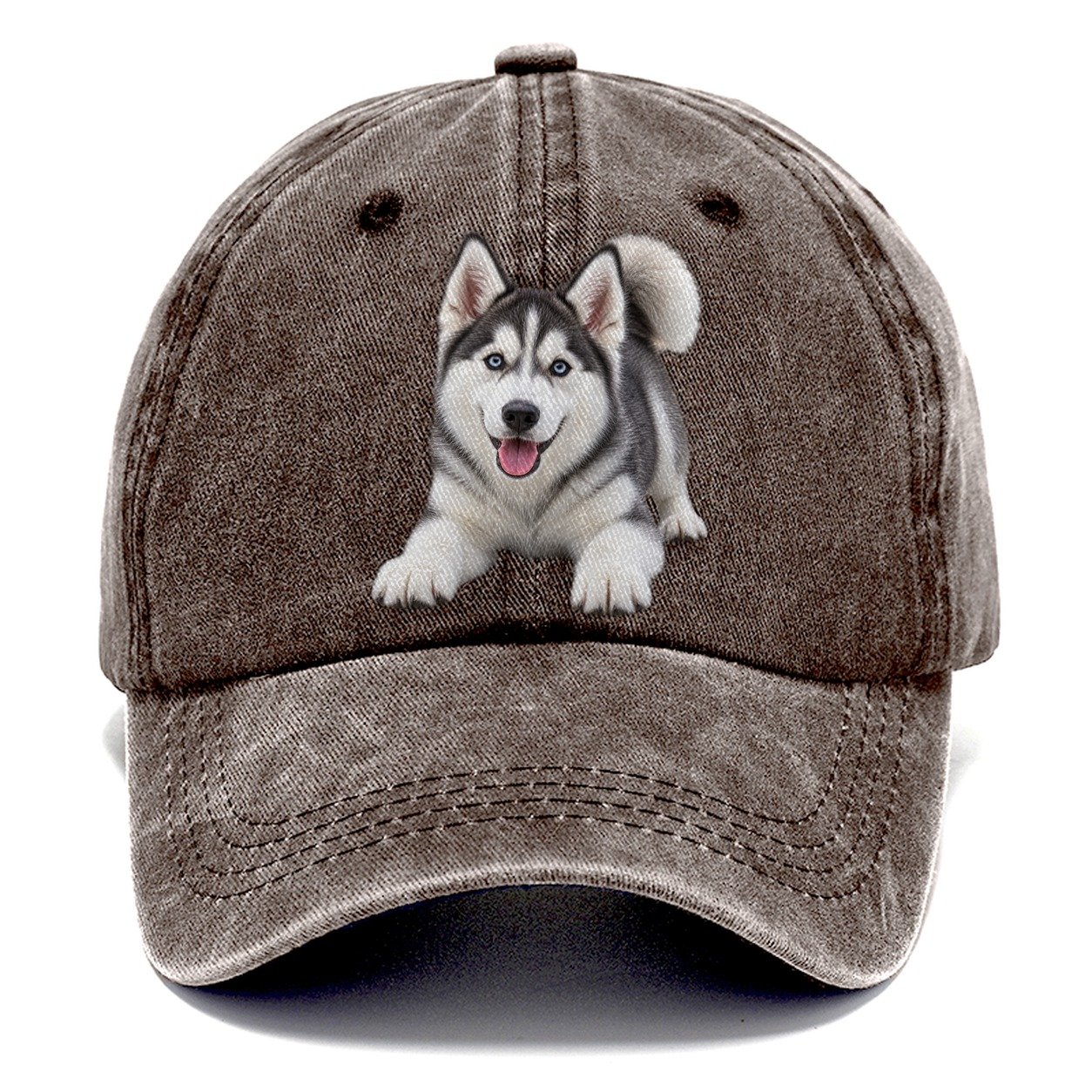 Siberian Husky Play Bow Top Breeds Classic Cap – Brown