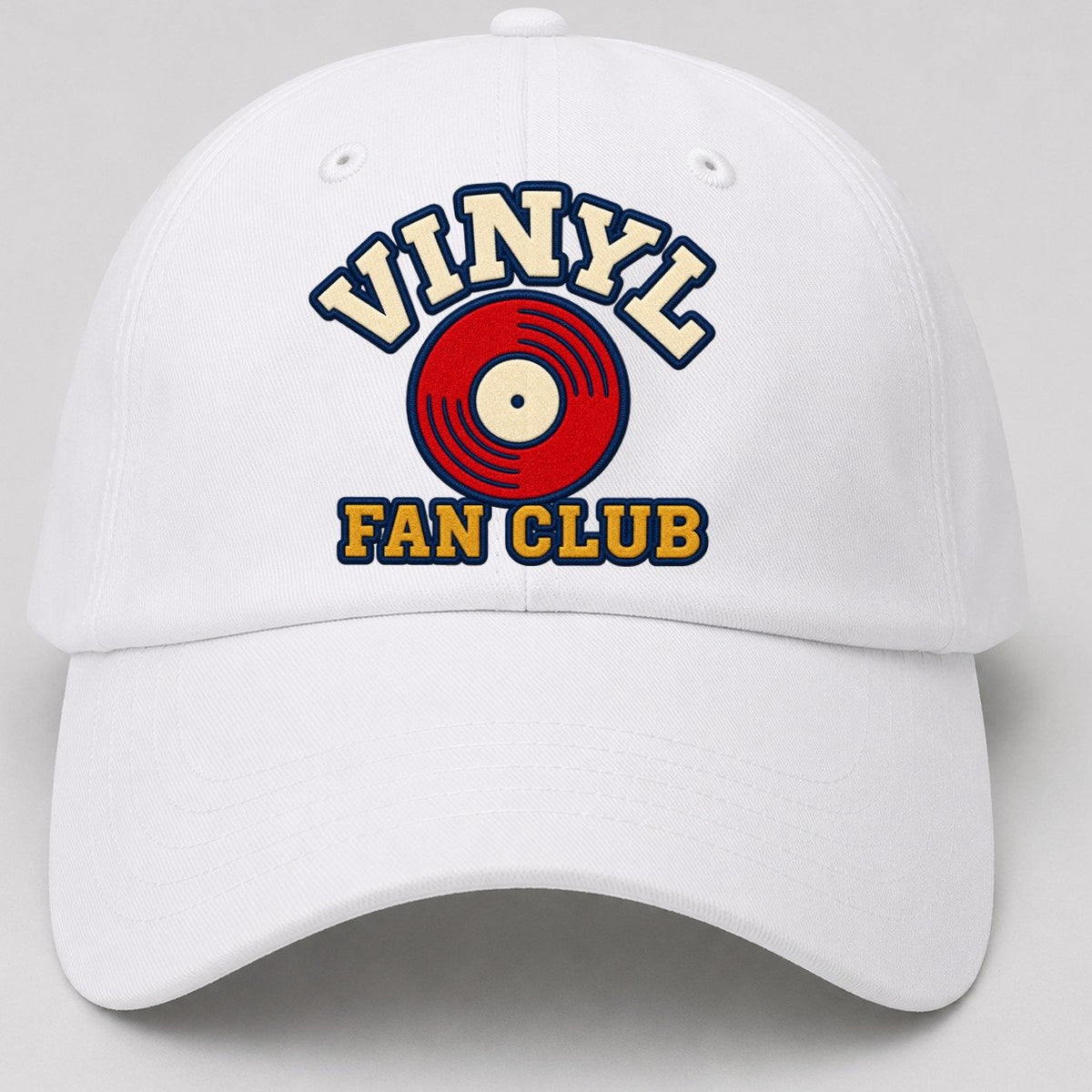 Vinyl Fan Club Baseball Cap – White