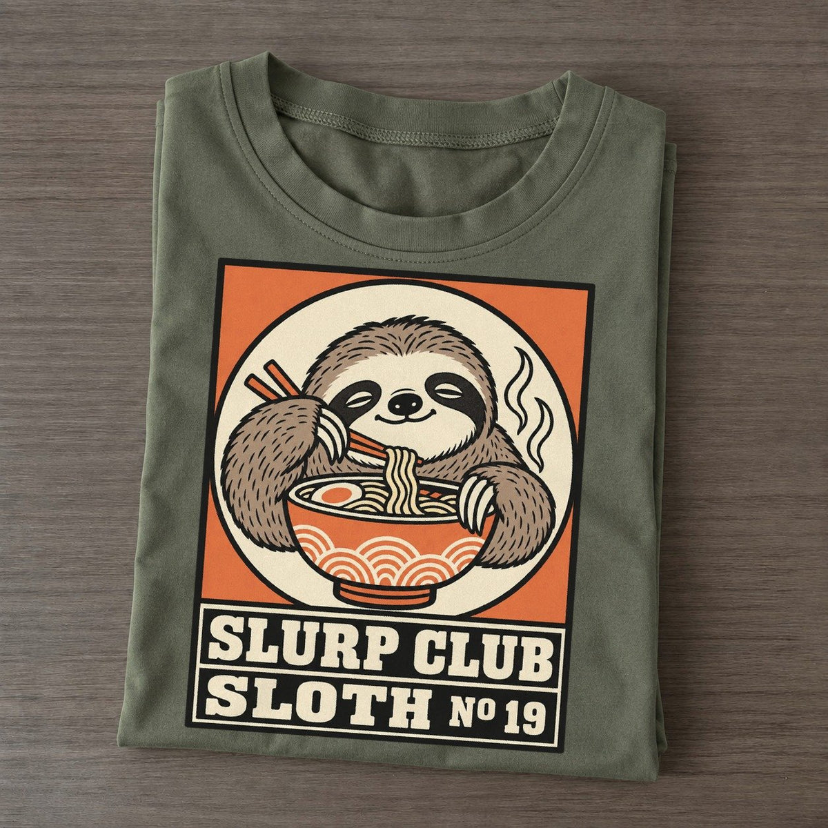 Sloth Slow Slurp Club Classic T-shirt – Army Green