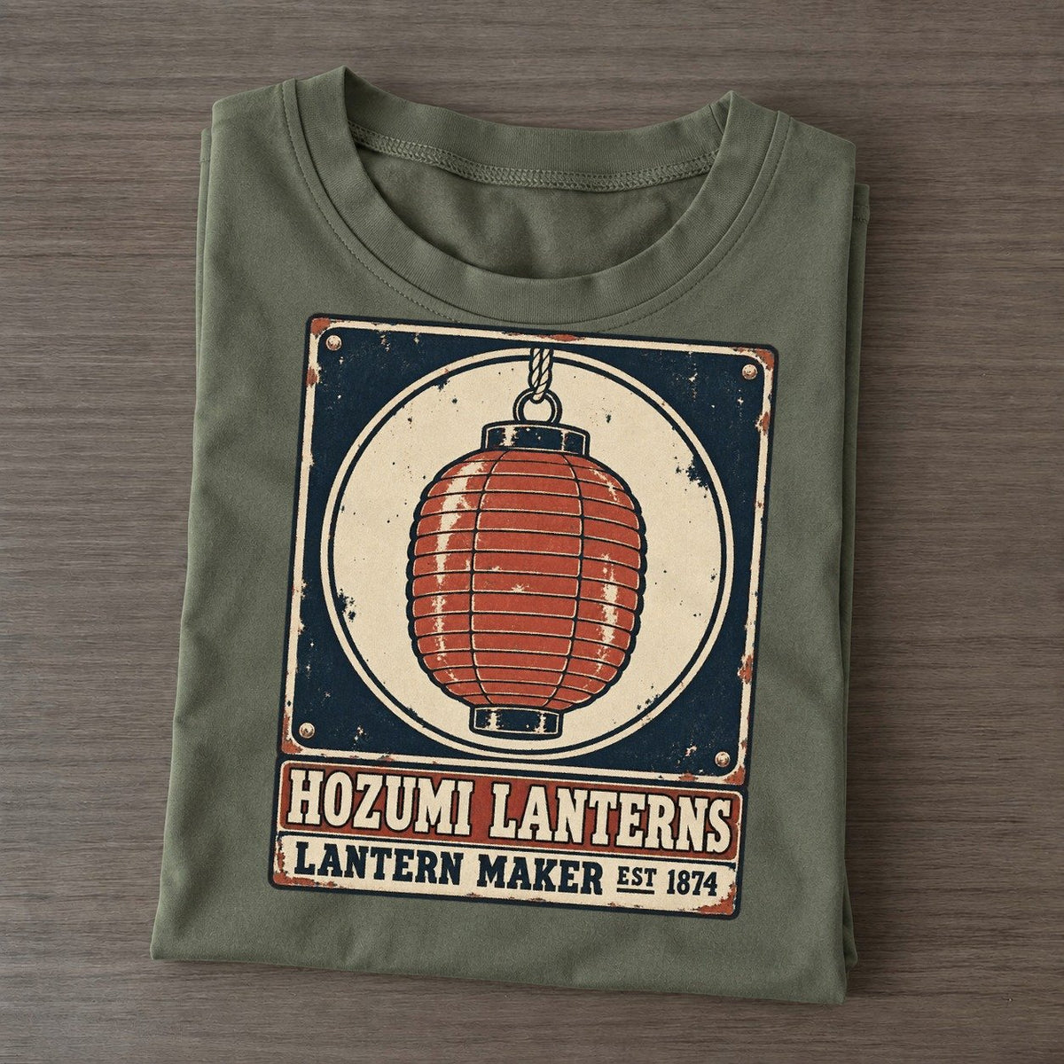 Hozumi Lantern Works Noren Trade Co Classic T-shirt – Army Green