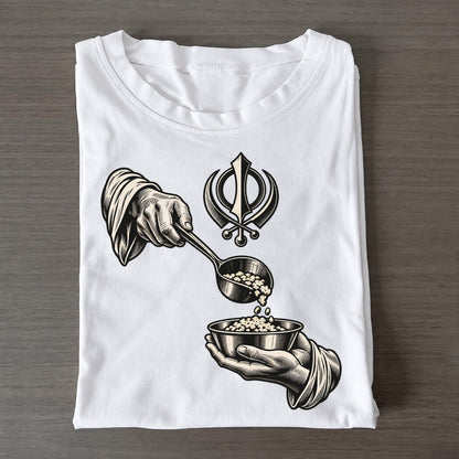 Sikh Langar Serving Hands World Faiths Ink Figures Classic T-shirt – White