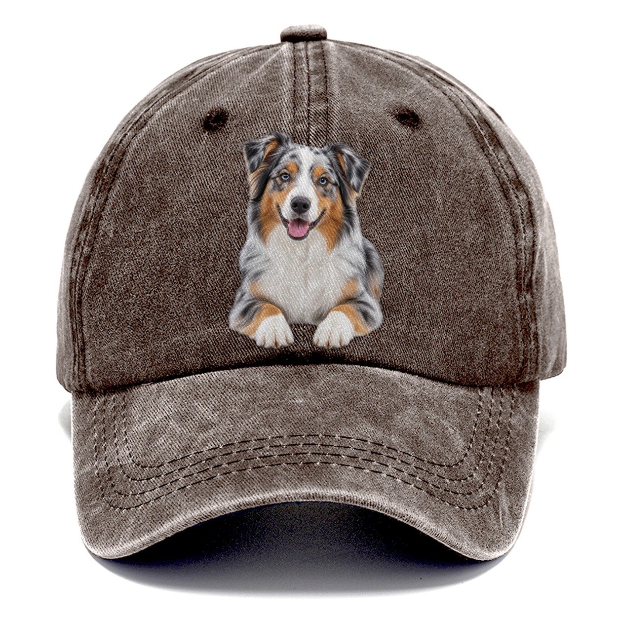 Australian Shepherd Sitting Top Breeds Classic Cap – Brown