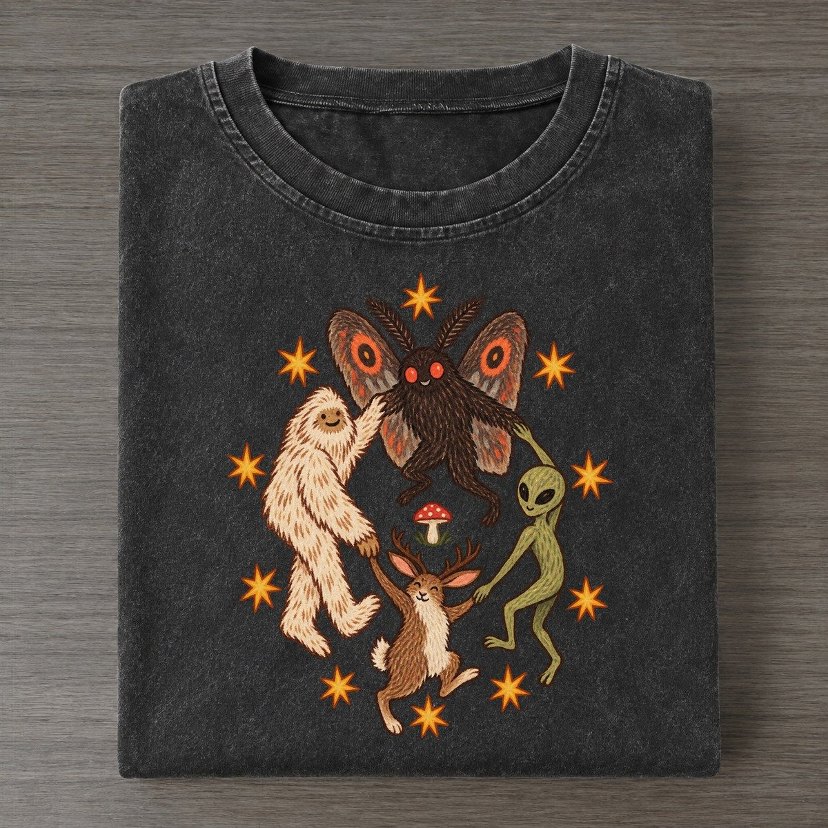 Moonlight Reel Cryptid Hoedown Vintage T-shirt – Black