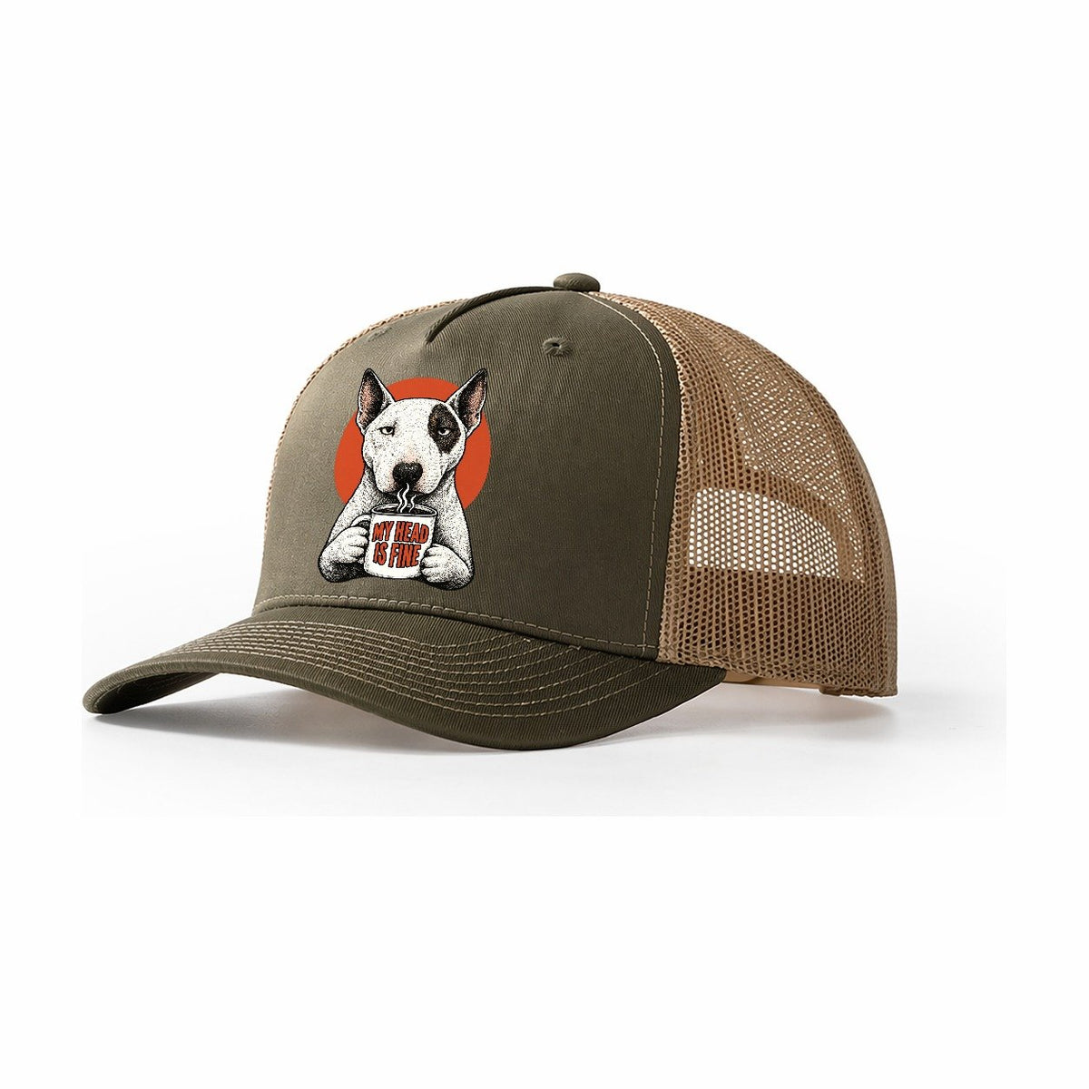 Bull Terrier Mug Truths Dog Mug Truths Trucker Hat – Olive Khaki