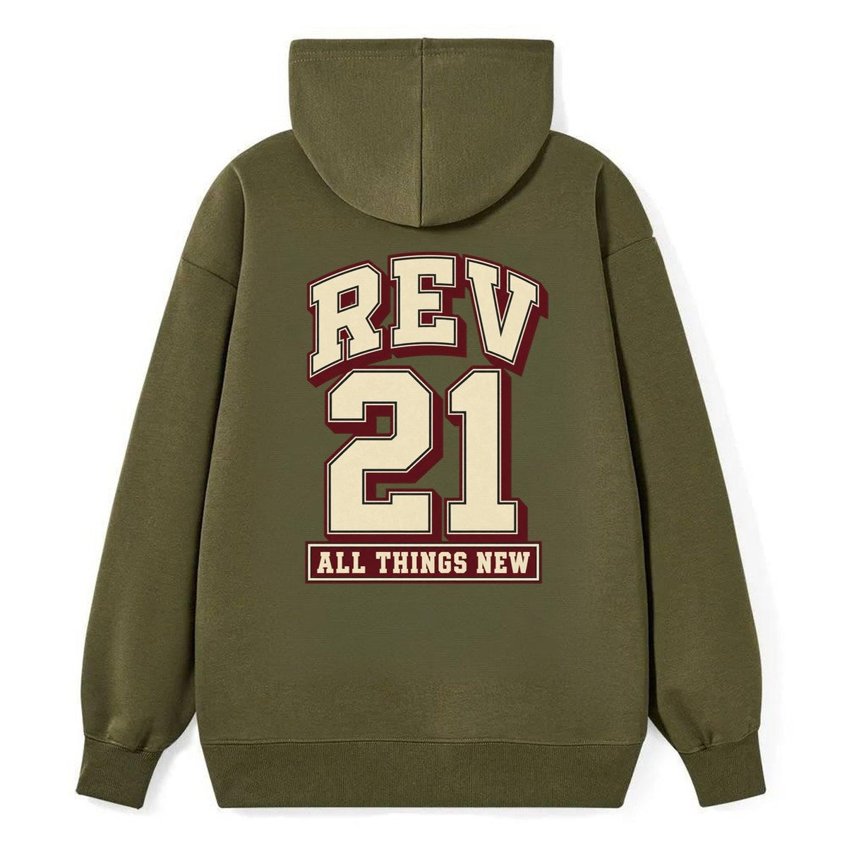 Revelation 21 Varsity Chapel Varsity Classic Pullover Hoodie – Armygreen