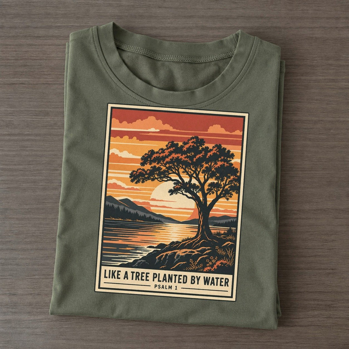 Like A Tree Planted Given Light Classic T-shirt – Army Green