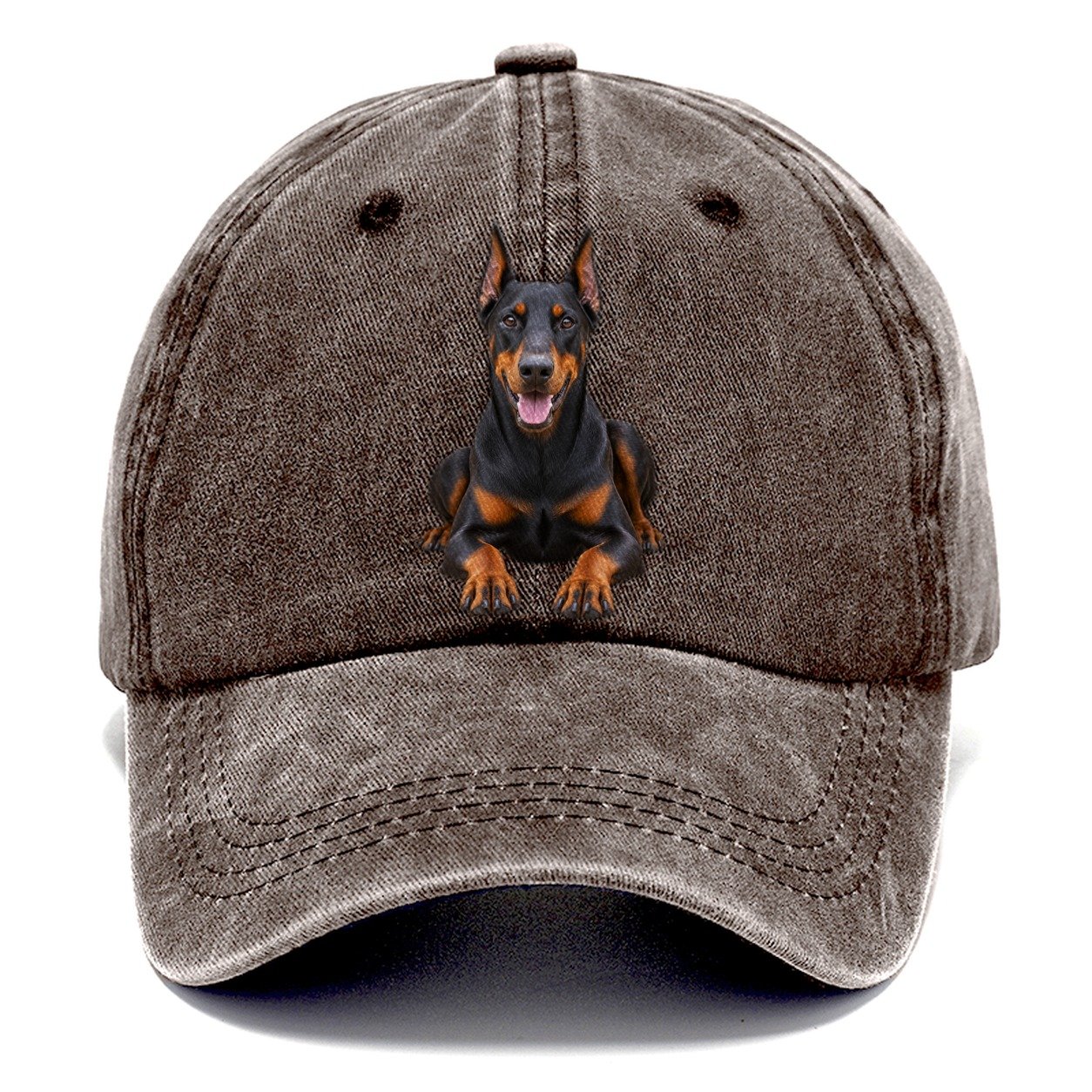 Doberman Pinscher Sitting Top Breeds Classic Cap – Brown