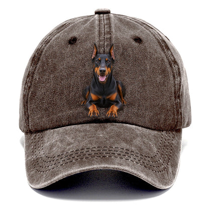 Doberman Pinscher Sitting Top Breeds Classic Cap – Brown