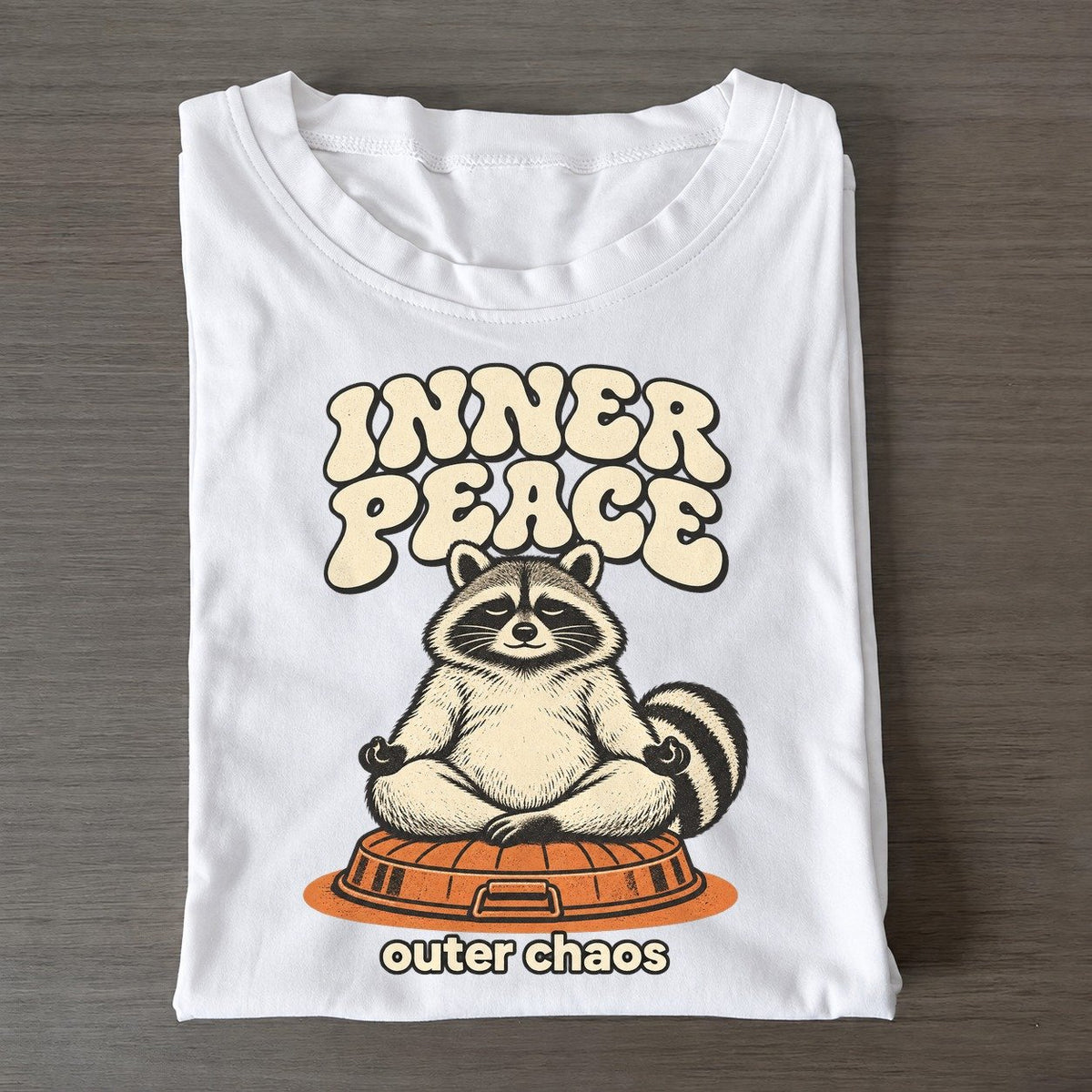 Inner Peace Raccoons Off Duty Classic T-shirt – White