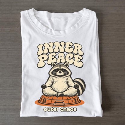 Inner Peace Raccoons Off Duty Classic T-shirt – White