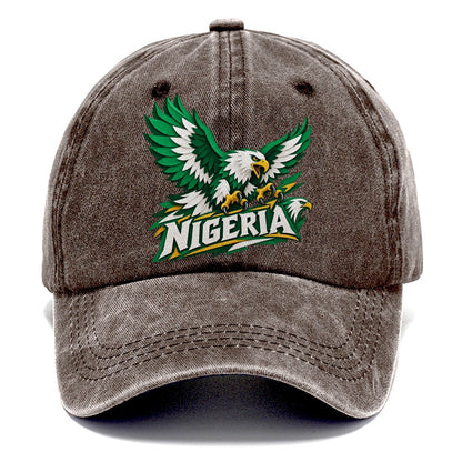Nigeria Cut-Paper Retro Badge Classic Cap – Brown