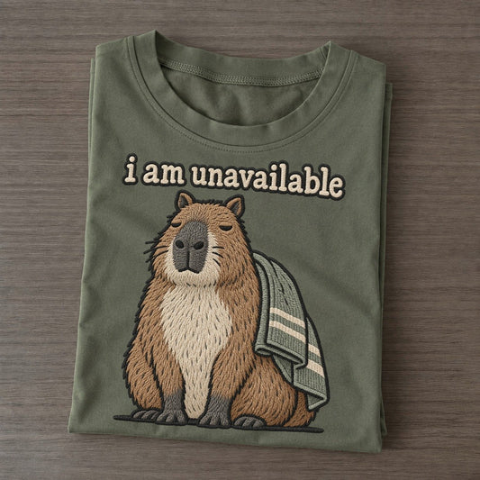 I Am Unavailable Strongly Worded Classic T-shirt – Army Green