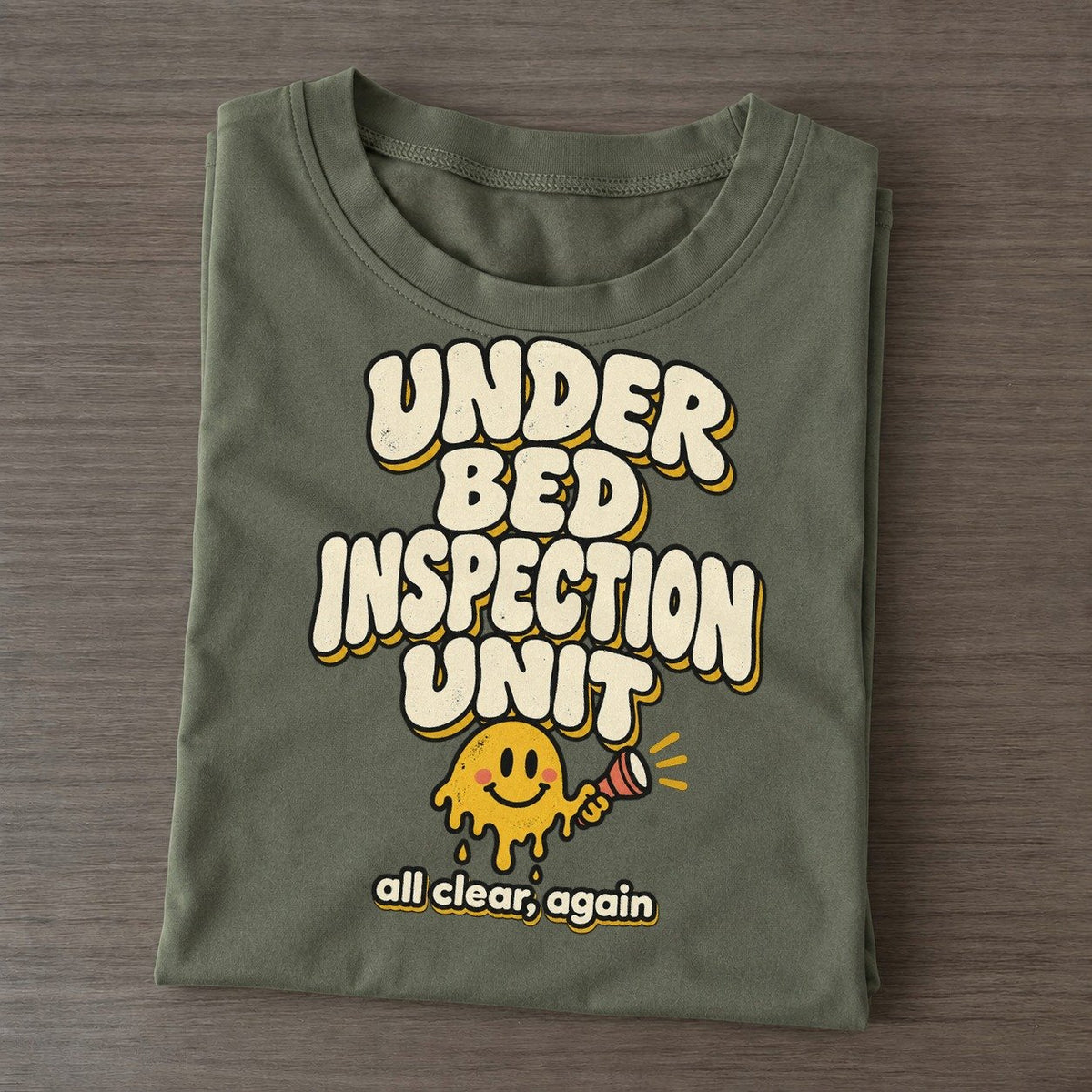 Monster Checkers Running On Fumes Club Classic T-shirt – Army Green