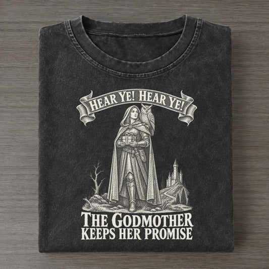 The Godmother And The Owl Royal Decree Vintage T-shirt – Black