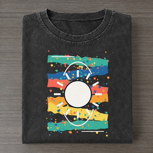 First Light Horizon Colorburst Uplift Vintage T-shirt – Black