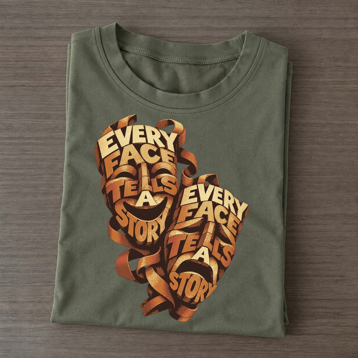 Two Stage Moods Letter Sculpture Classic T-shirt – Army Green