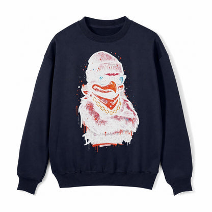 Blacksburg Hokiebird Wearing Virginia Tech Beanie With Vt Pa Fleece Sweatshirt – Navy Blue
