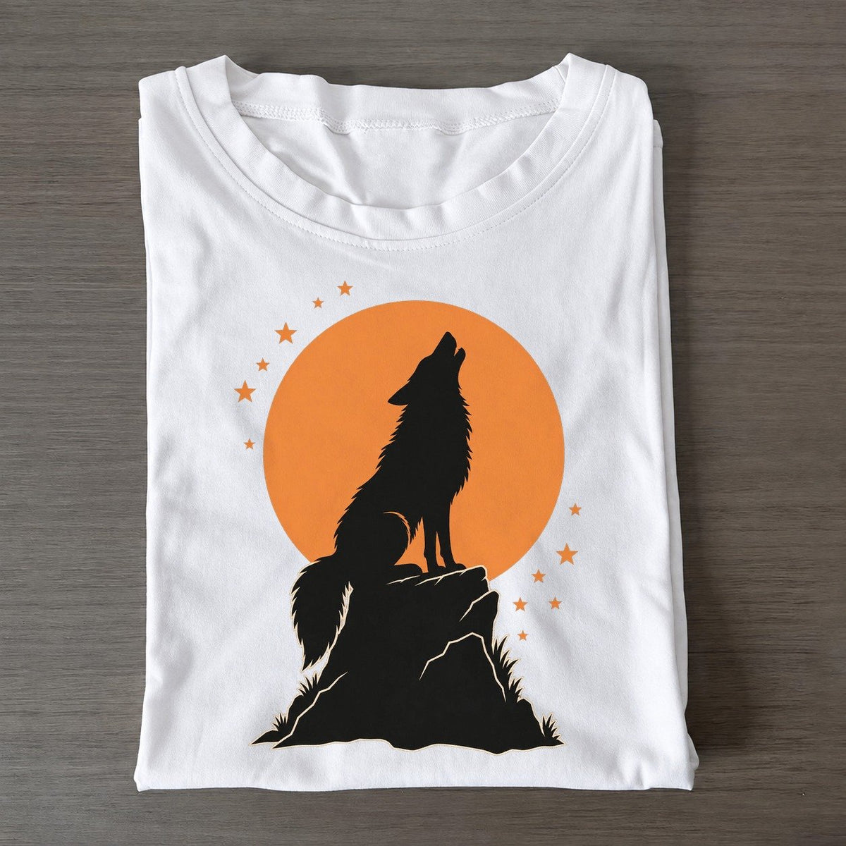 Howling Wolf Full Moon Classic T-shirt – White