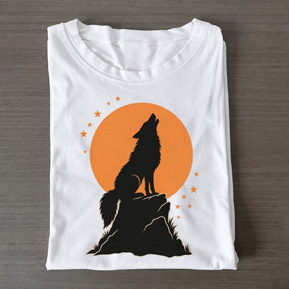 Howling Wolf Full Moon Classic T-shirt – White