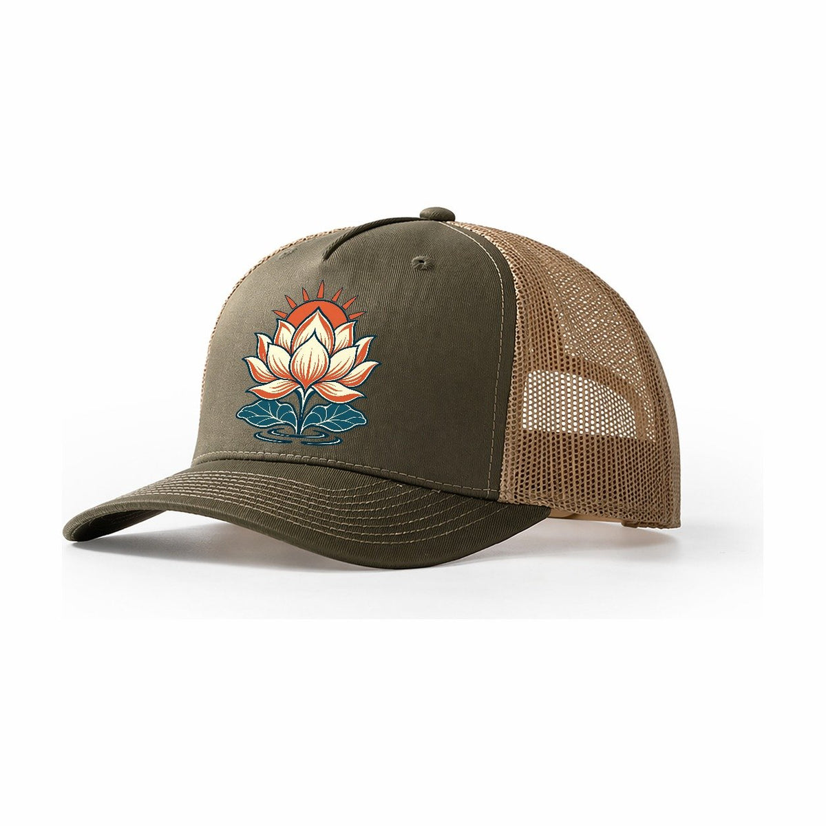 Lotus Dawn Quiet Wards Heritage Trucker Hat – Olive Khaki