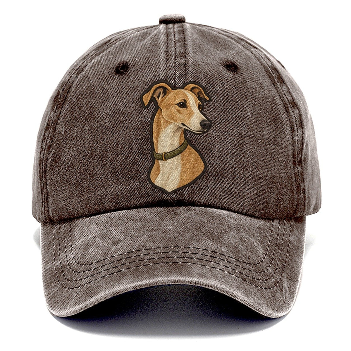 Whippet Head Portrait Fan Favorites Classic Cap – Brown