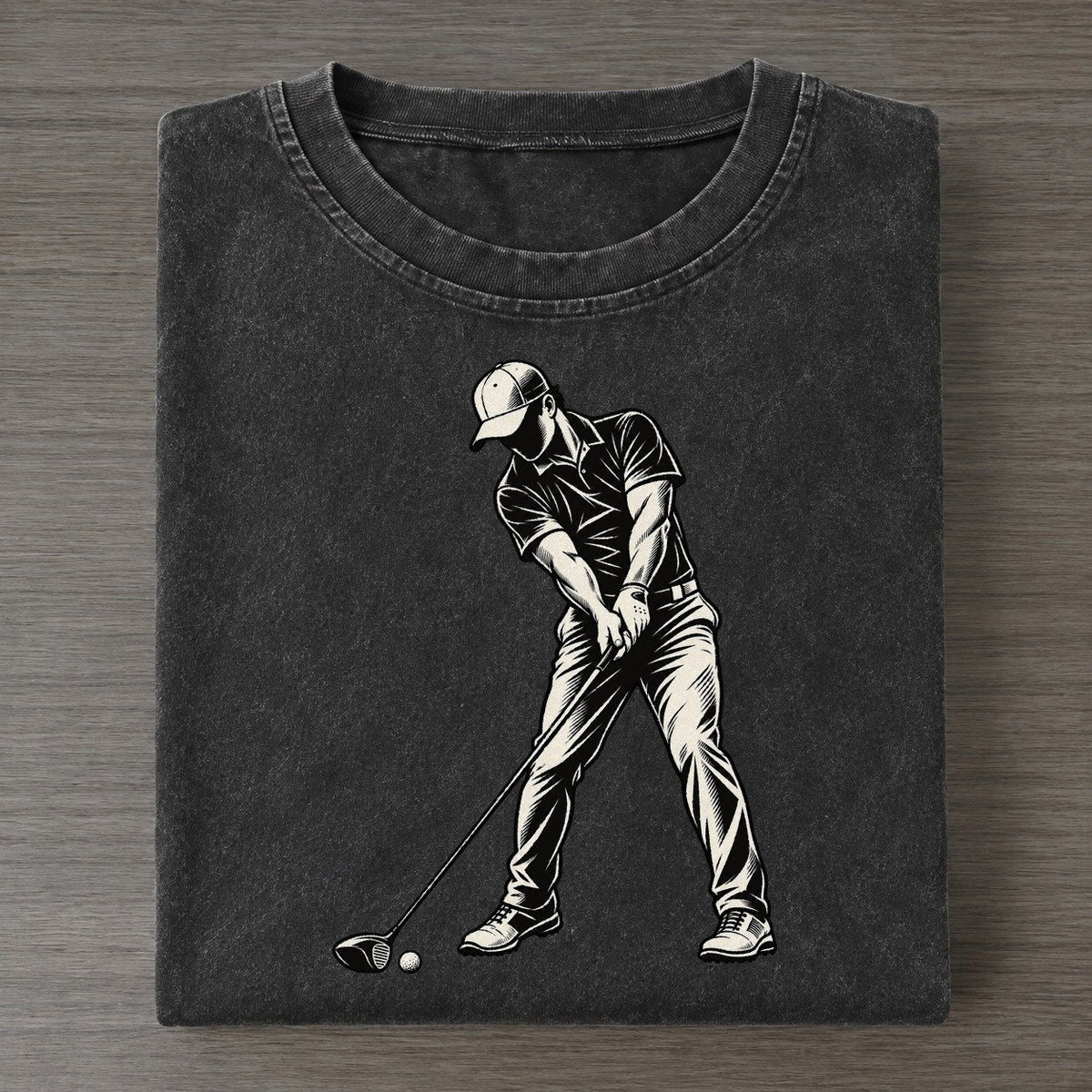 Golf Fairway Drive Global Sports Ink Figures Vintage T-shirt – Black