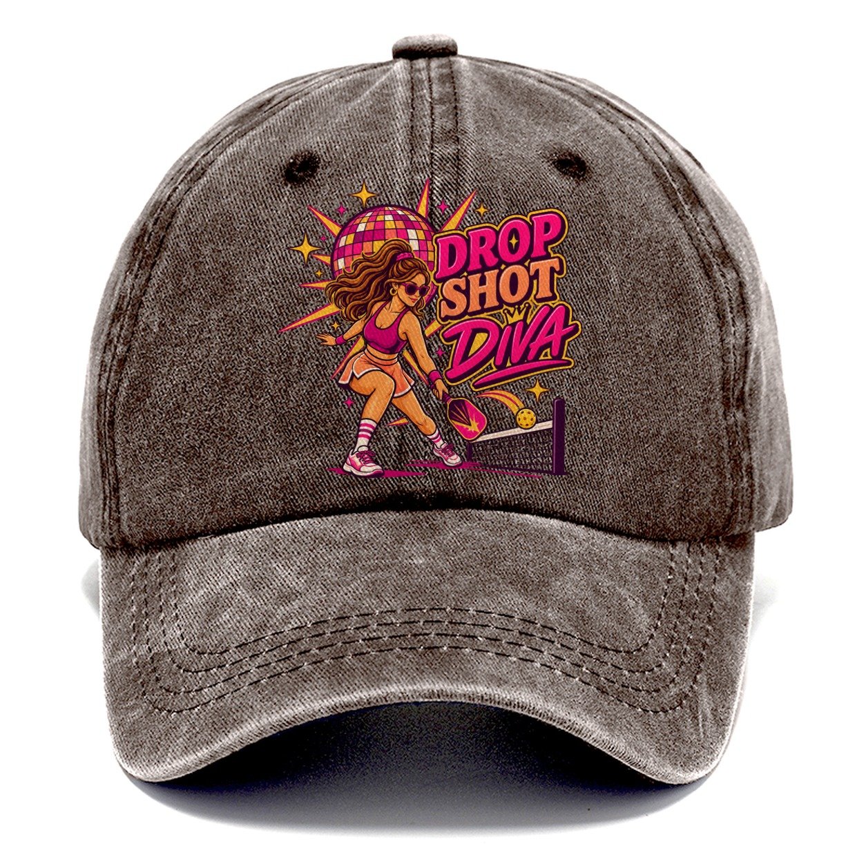 Drop Shot Diva Pickleball Life Classic Cap – Brown