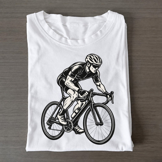 Road Cyclist Out Of Saddle Global Sports Ink Figures Classic T-shirt – White