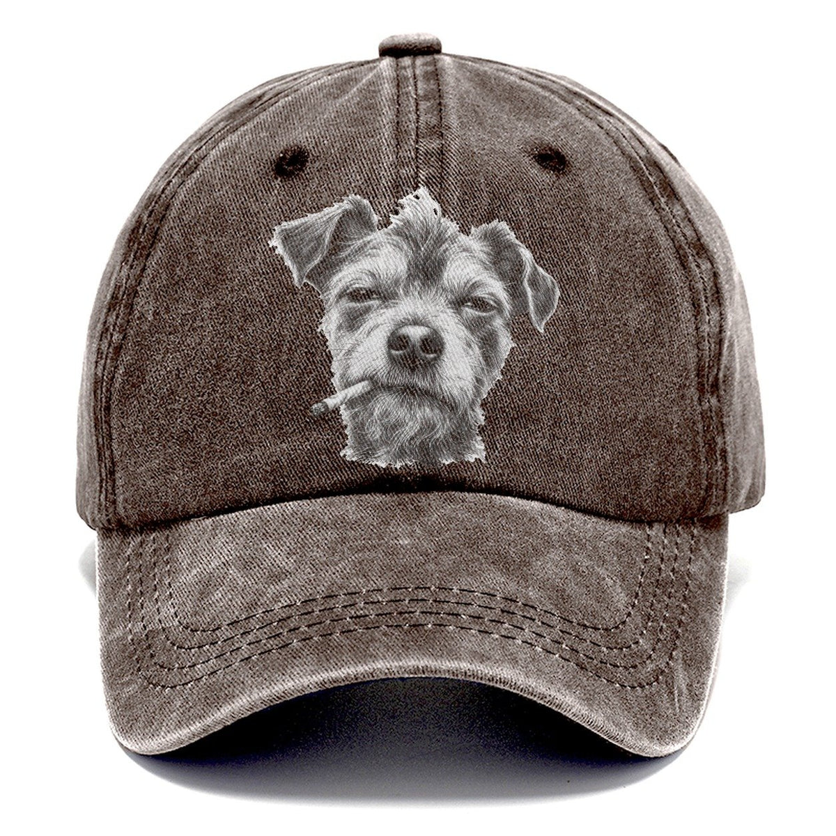 Terrier Mix A Loosely Hand Rolled Cigarette Smoking Dogs Smoking Dogs Portraits Classic Cap – Brown