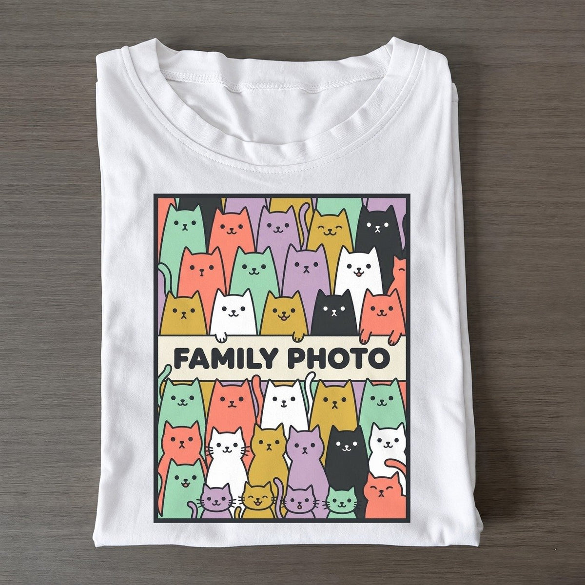 Family Photo Overcatted Classic T-shirt – White