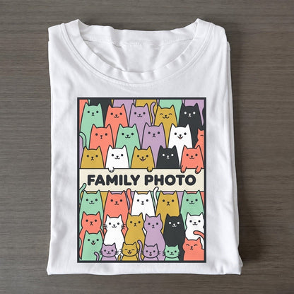 Family Photo Overcatted Classic T-shirt – White