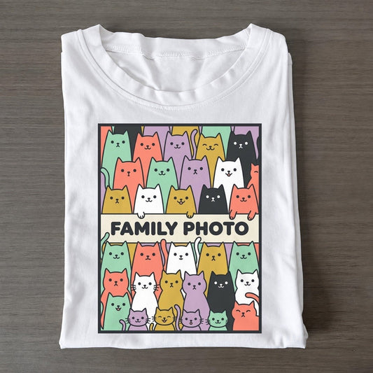 Family Photo Overcatted Classic T-shirt – White