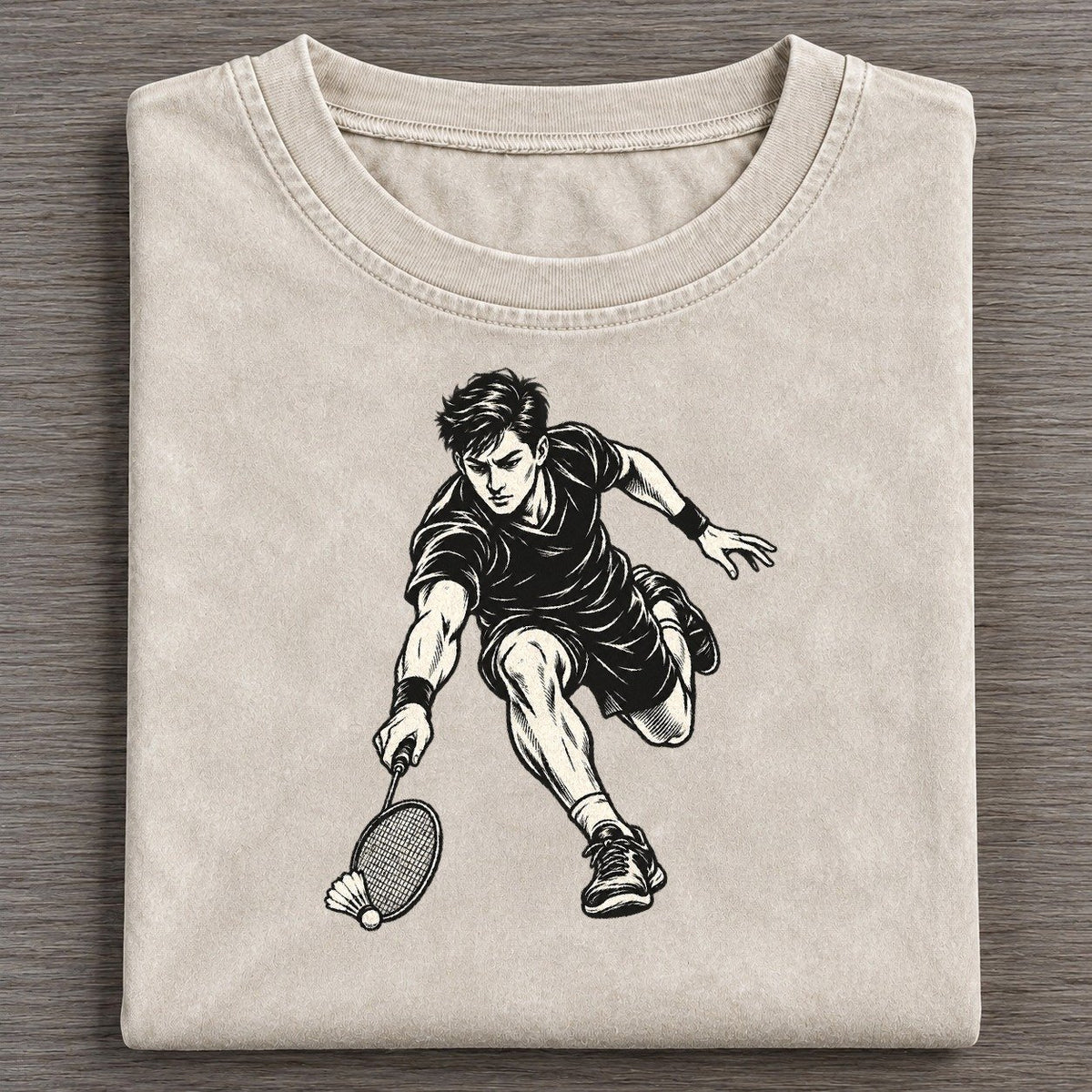 Badminton Defensive Dive Global Sports Ink Figures Vintage T-shirt – Off White