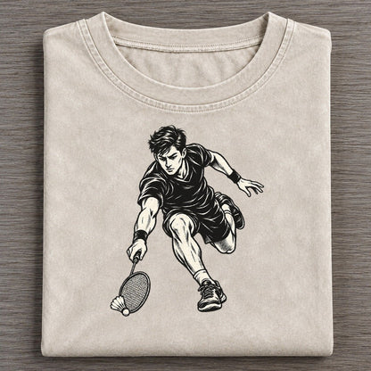 Badminton Defensive Dive Global Sports Ink Figures Vintage T-shirt – Off White