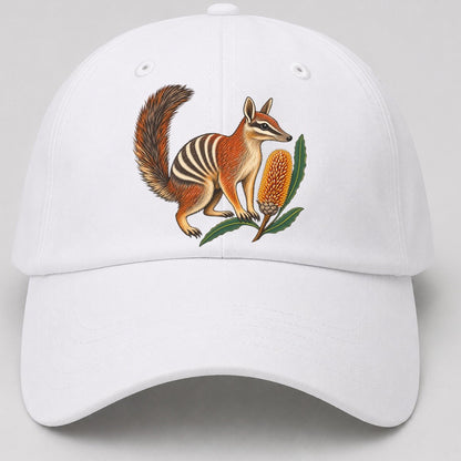 Numbat And Banksia Cones Australia Cultural Icons Baseball Cap – White