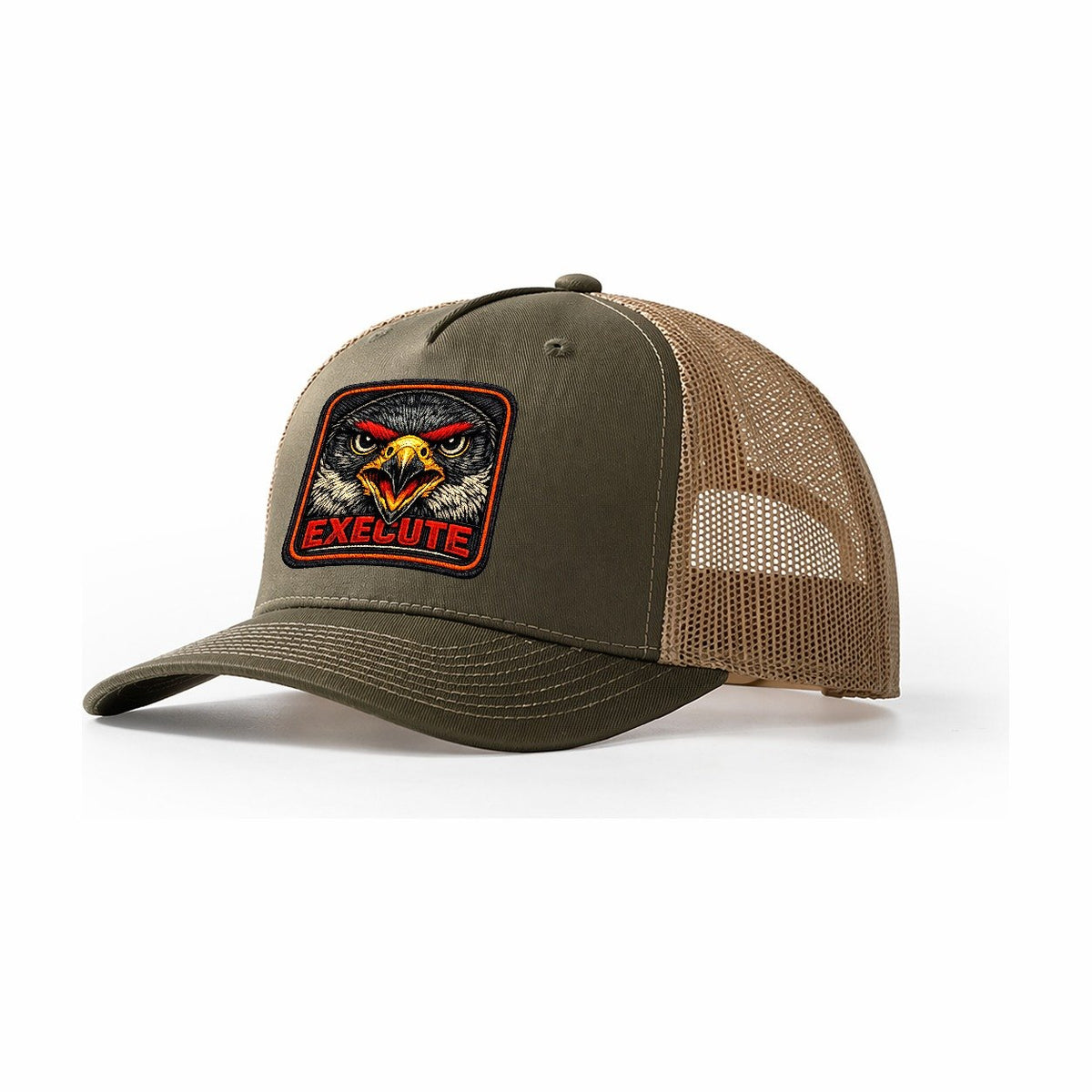 Falcon Execute Badge Trucker Hat – Olive Khaki