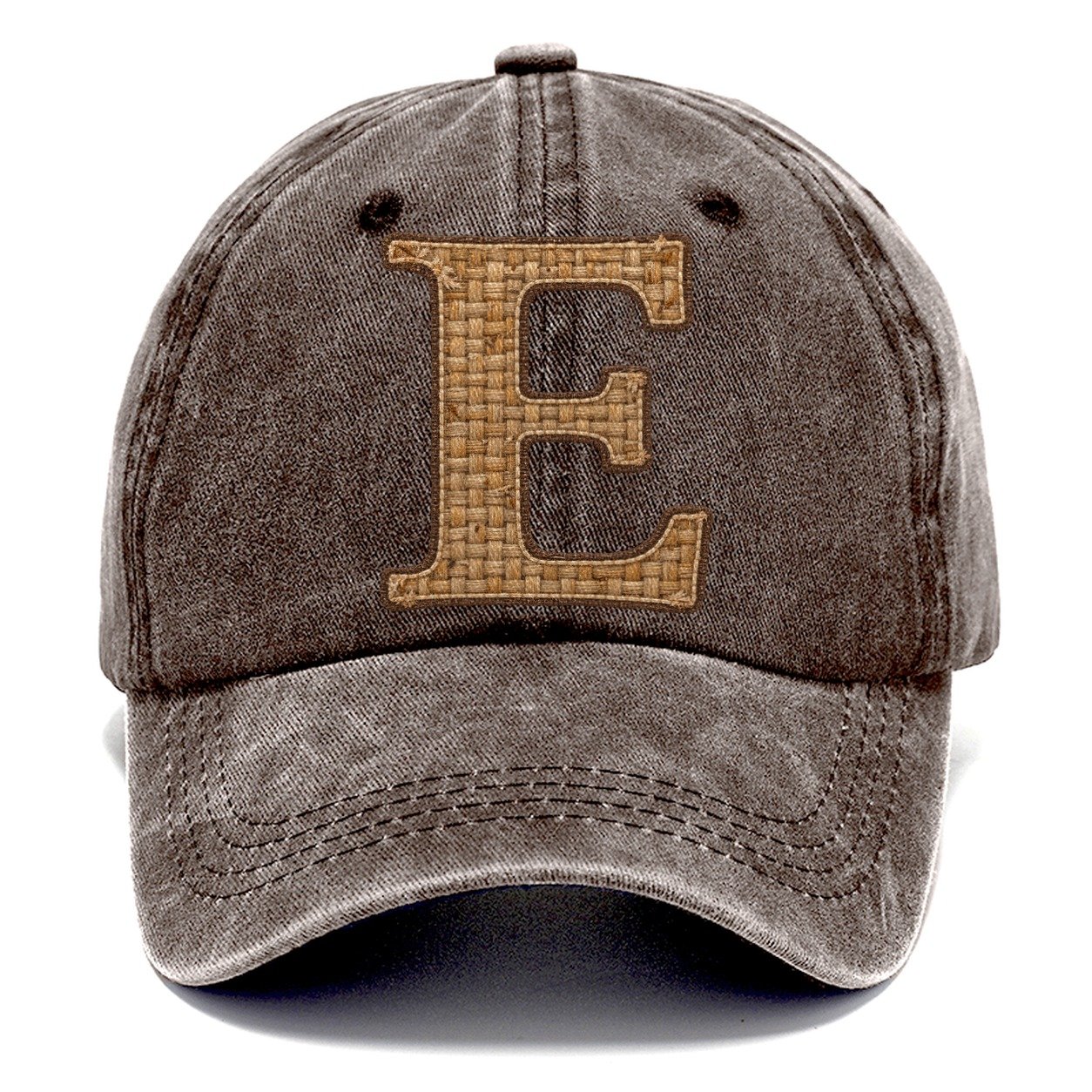 Woven Tweed E Monogram Classic Cap – Brown