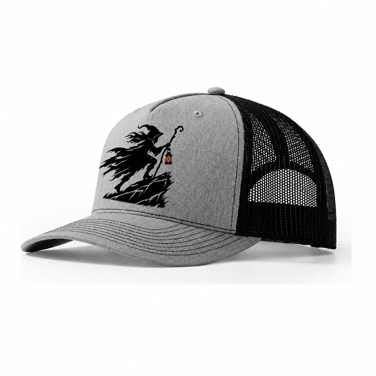 Pendle Hill Witch Witch Magic Trucker Hat – Sport Grey Black