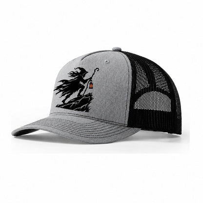 Pendle Hill Witch Witch Magic Trucker Hat – Sport Grey Black