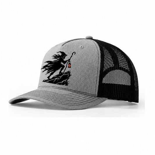 Pendle Hill Witch Witch Magic Trucker Hat – Sport Grey Black