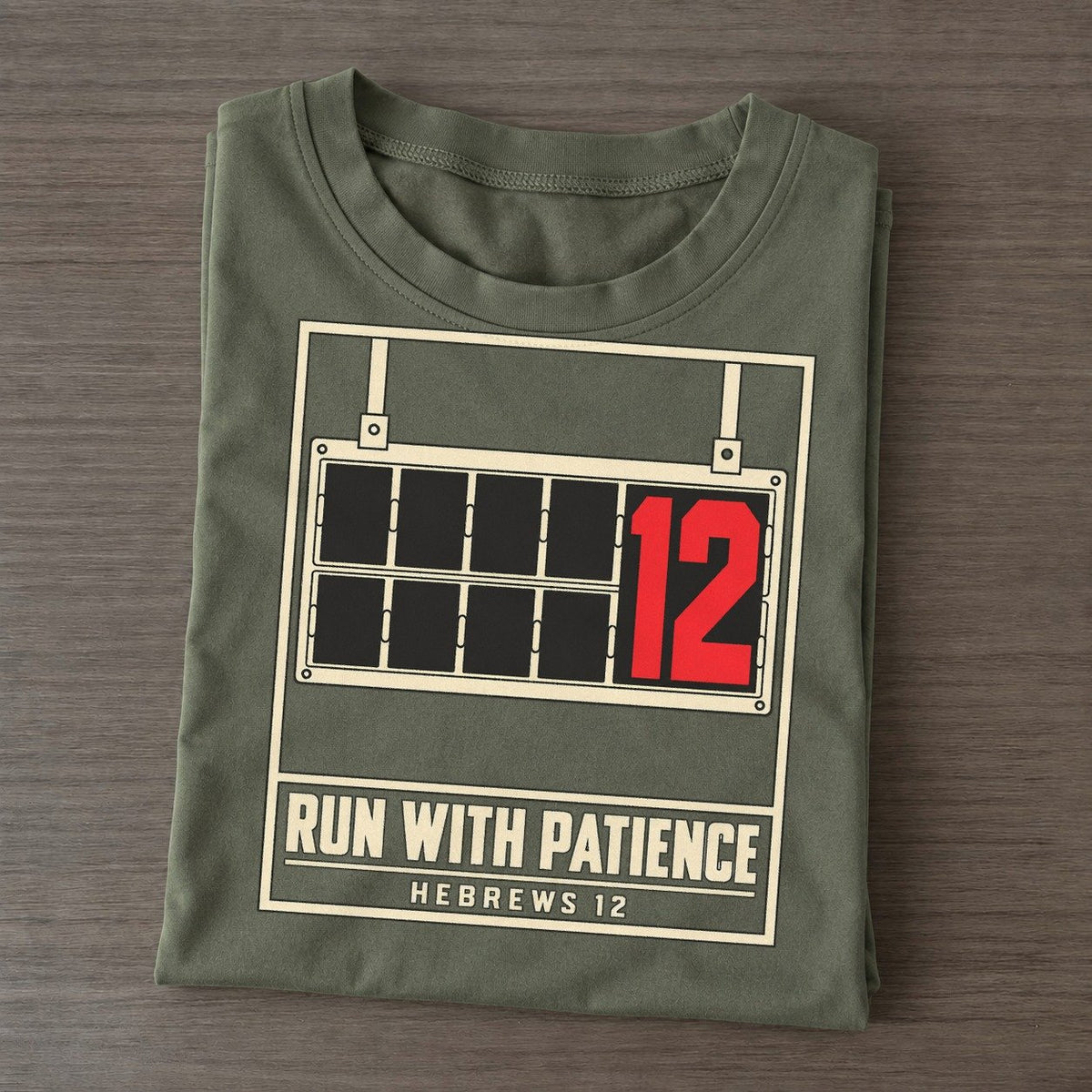 Run With Patience Pit Board Parables Classic T-shirt – Army Green
