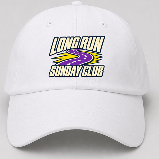Long Run Sunday Club 90S Running Clubs Baseball Cap – White