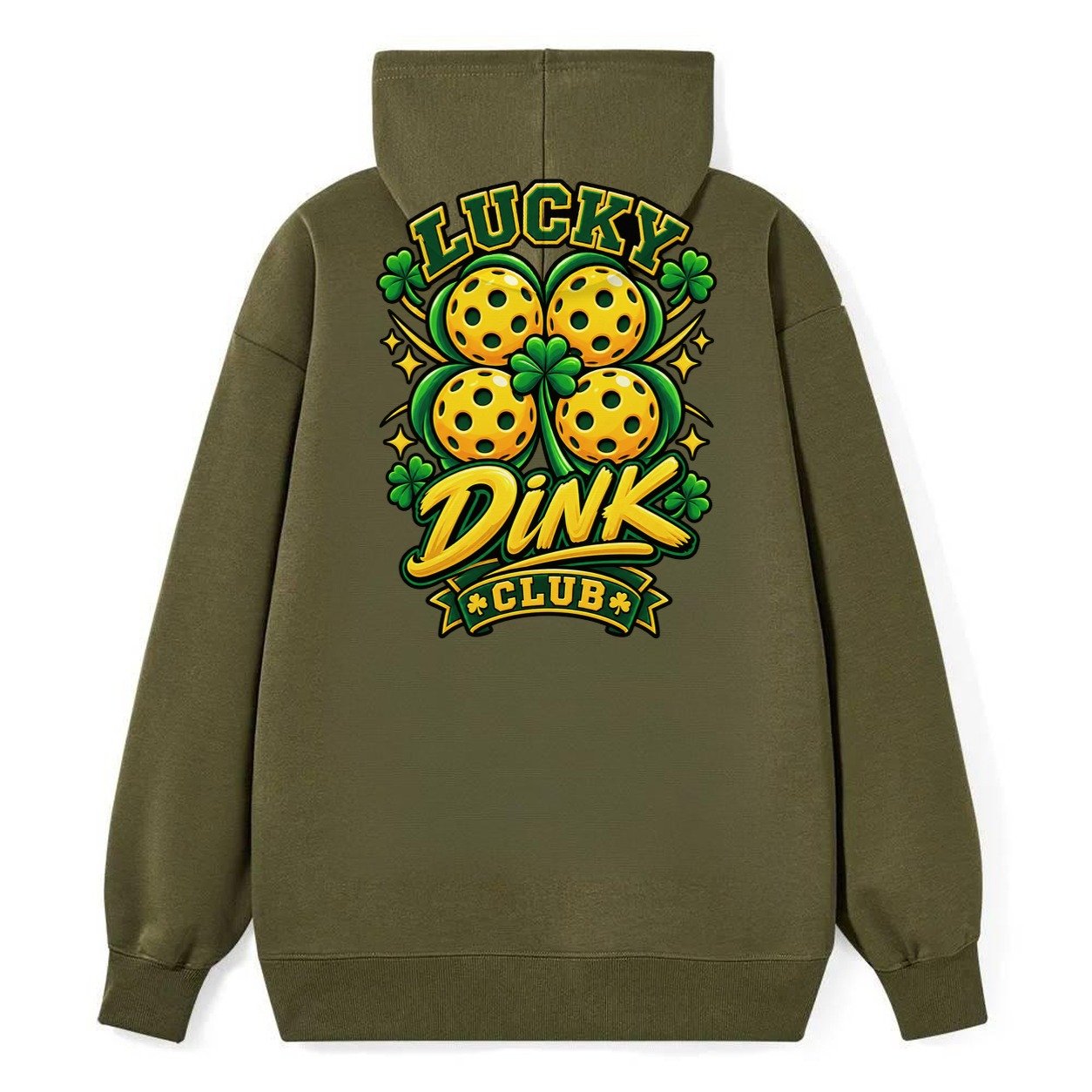 Lucky Dink Club Pickleball Life Classic Pullover Hoodie – Armygreen