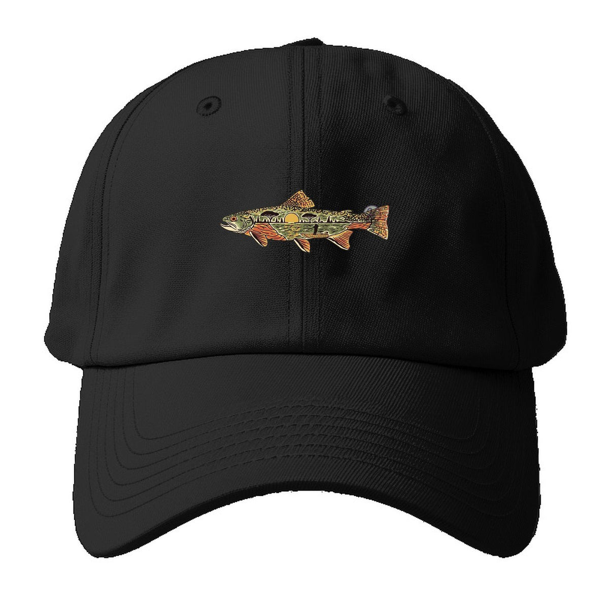 Landscape Trout Baseball Cap – Black