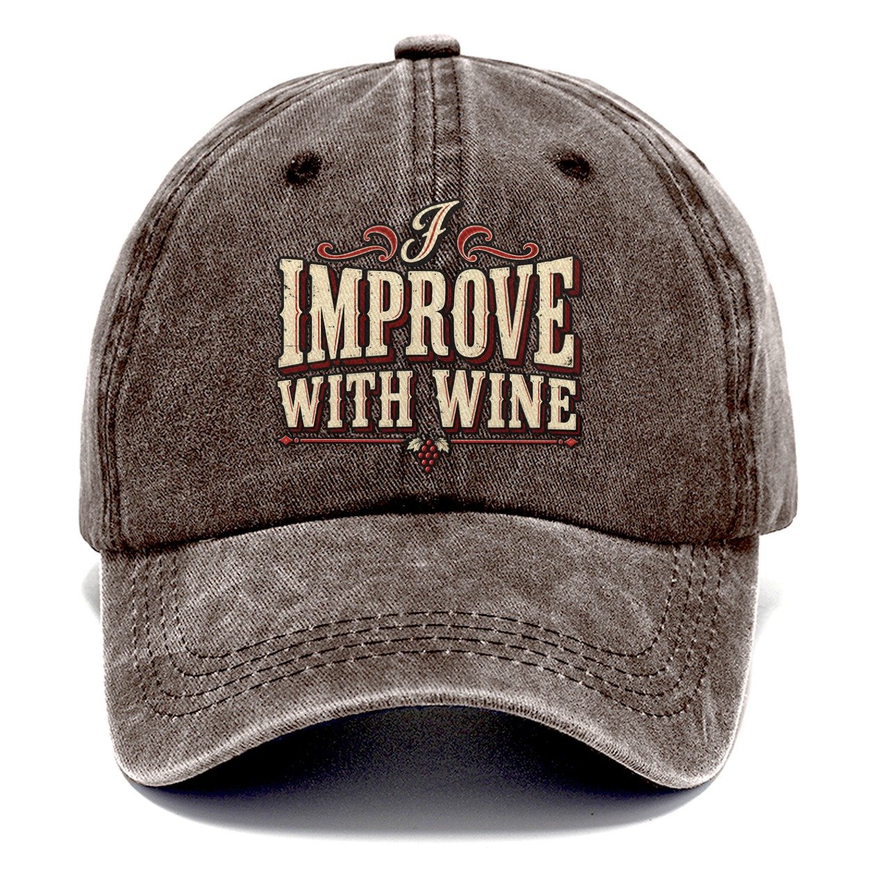I Improve With Wine American Wit Classic Cap – Brown
