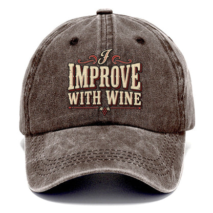 I Improve With Wine American Wit Classic Cap – Brown