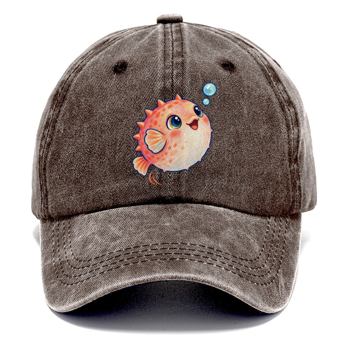 Pufferfish Bubble Bounce Sea Sprite Classic Cap – Brown